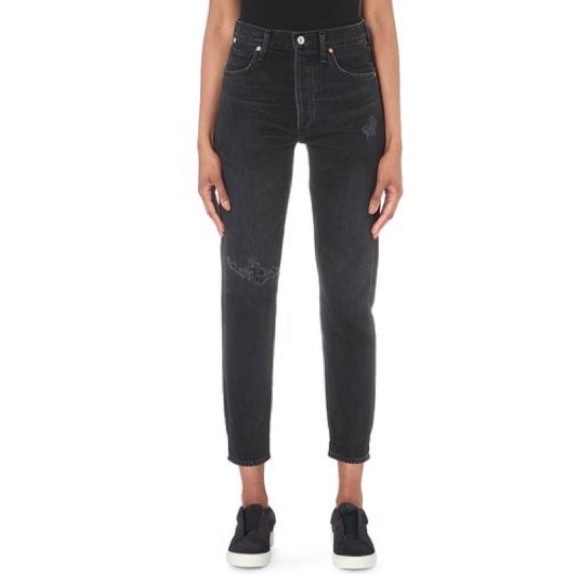 Citizens Of Humanity Denim - Citizens of Humanity Liya Black Distressed Jeans Sz 28